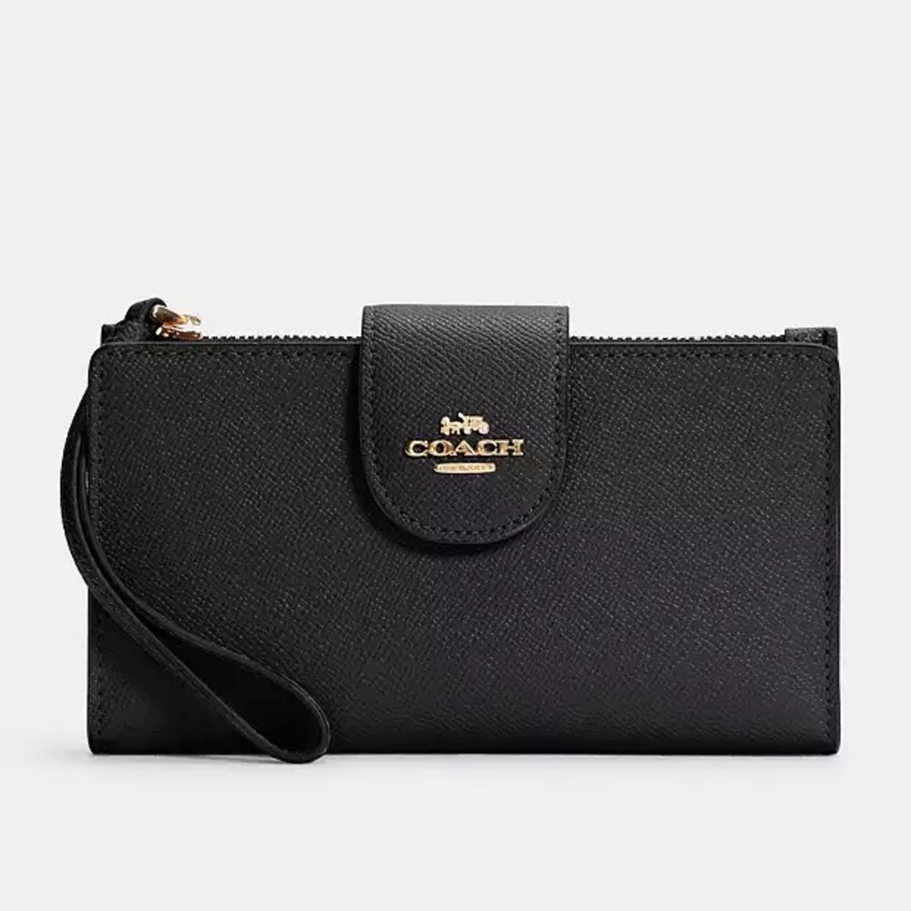 Coach Black Wristlet Phone Wallet
